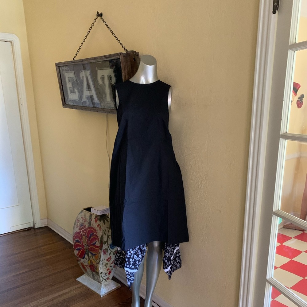 Zaikamoyo Adorable Apron Dress Black White Med